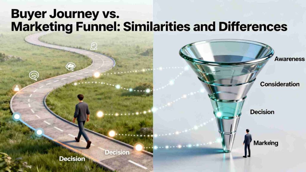 buyers journey and digital marketing funnel.