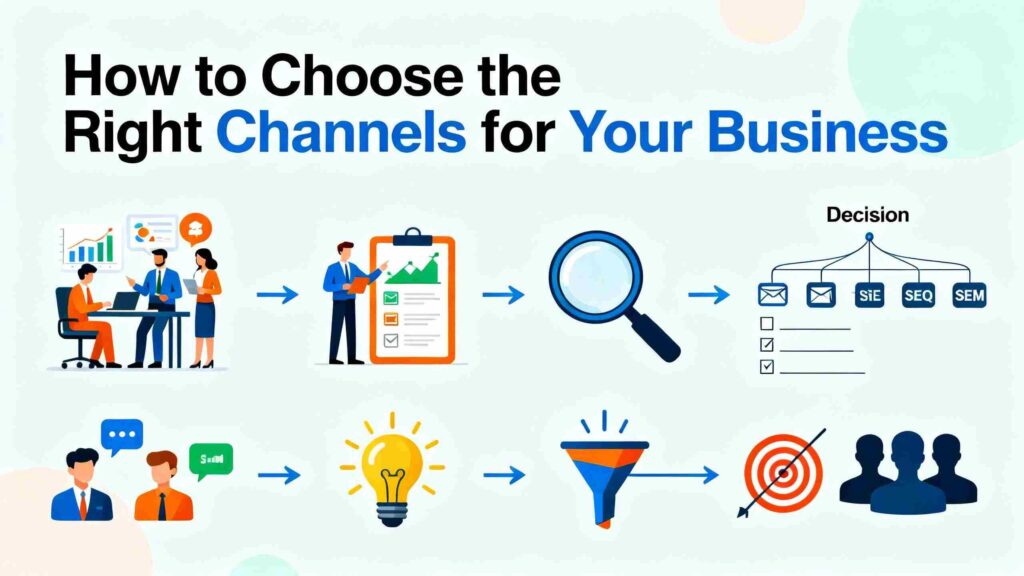 businessmen with different icons.