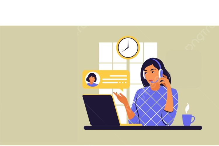 Woman working in her office.