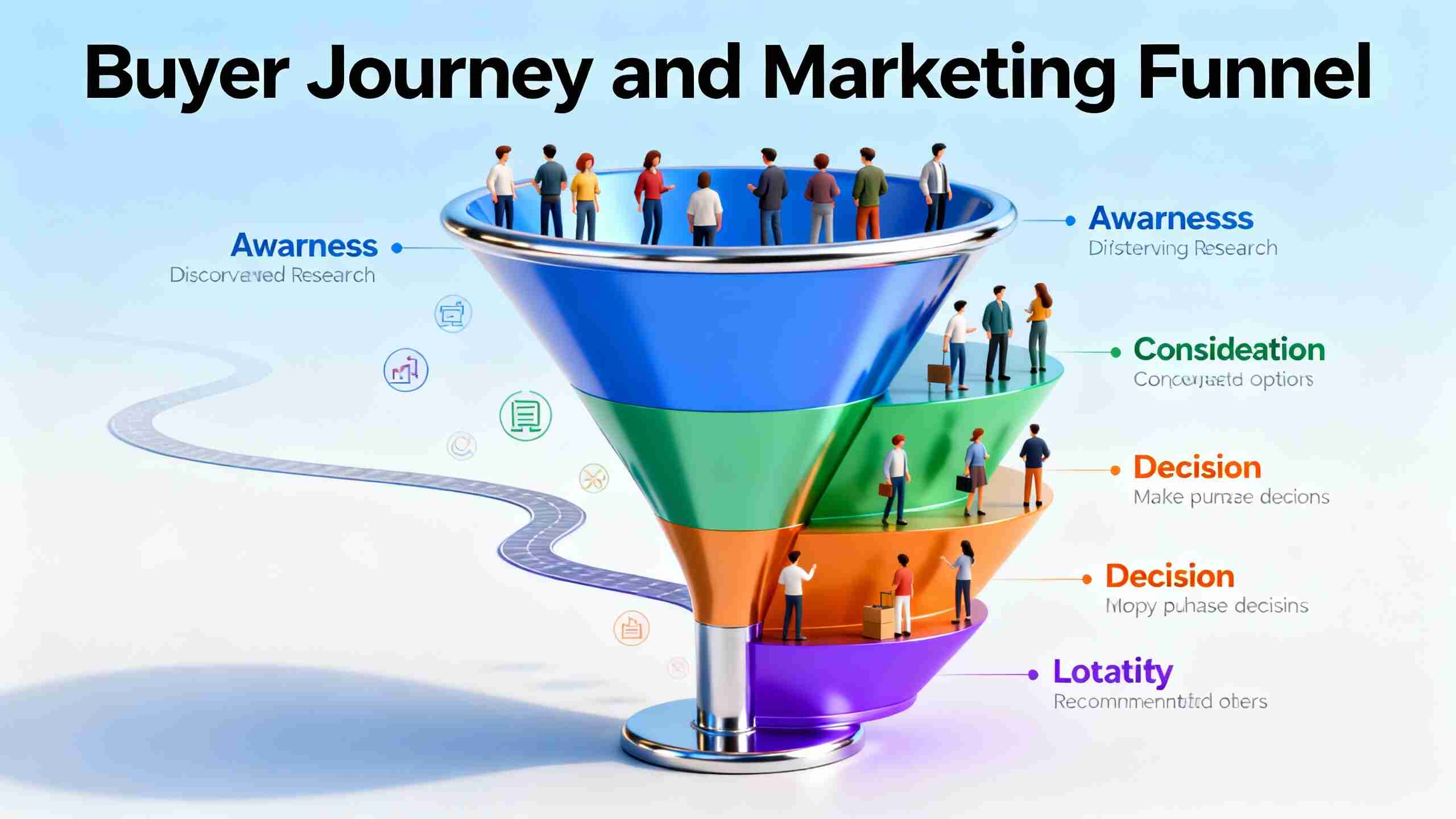 a group of people in a different level of funnel