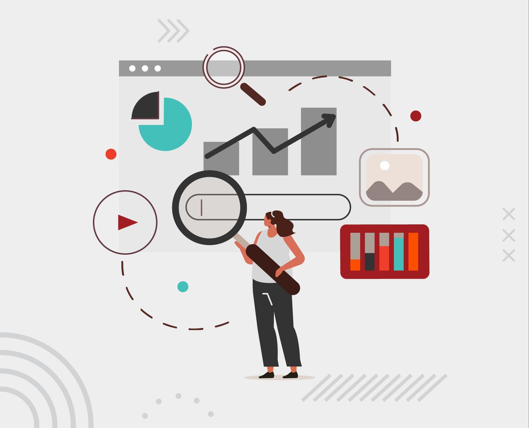 woman searching for on-page-seo.