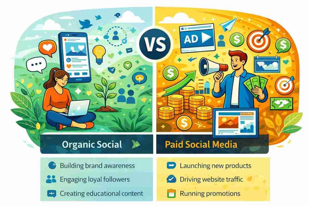 illustration comparing marketing goals and strategies.”