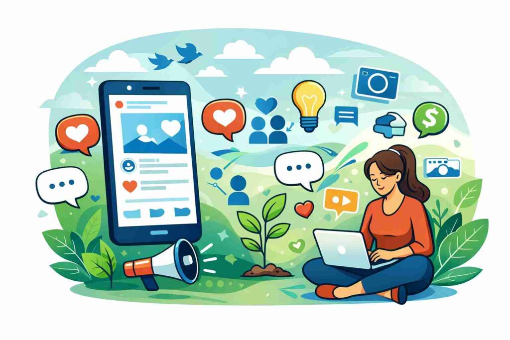 illustration showing engagement and content growth.”